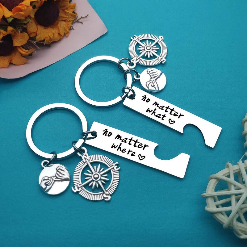 Xiahuyu Best Friend Keychain Friendship Gifts No Matter What No Matter Where Keychain Set Best Friends Gift Long Distance Friendship Keychains Christmas Birthday Gifts Best Friend Keychains Set of 2 - Image 5